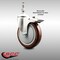 Service Caster 5 Inch 316SS Maroon Polyurethane Swivel 3/8 Inch Stem Caster Total Lock Brake SCC-SS316TSTTL20S514-PPUB-MRN-381615 - alternate 3